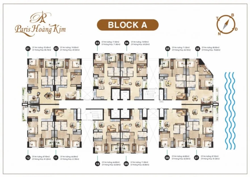 Paris Hoang Kim mặt bằng Block A