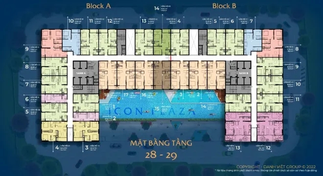 Icon Plaza mặt bằng tầng 28 29