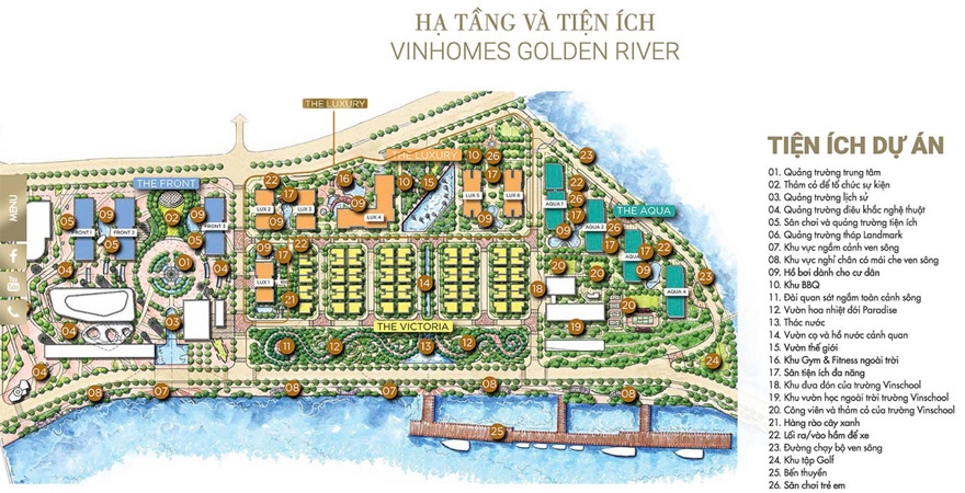 Hạ tầng và tiện ích Vinhomes Golden River