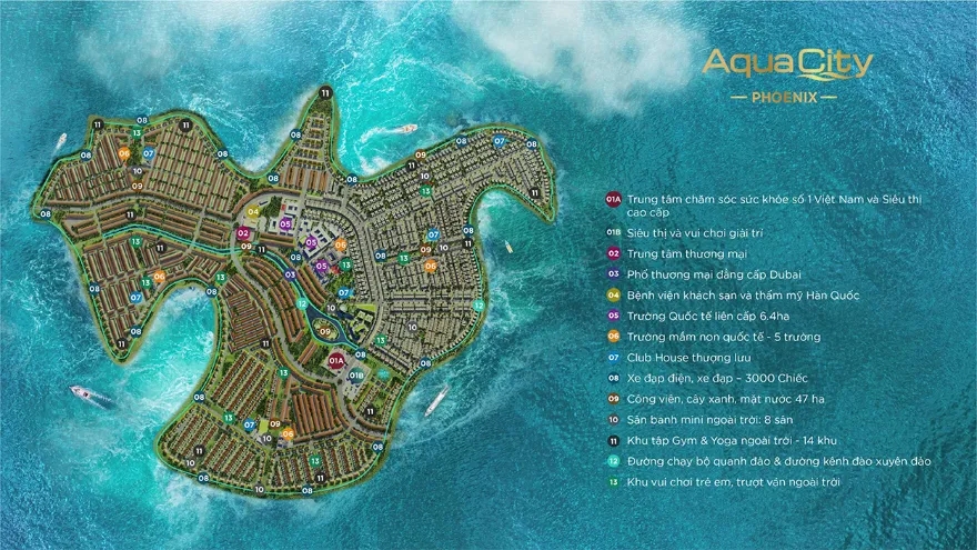 Phoenix West Aqua City mặt bằng tiện ích
