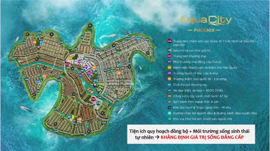 Phoenix North Aqua City mặt bằng tiện ích