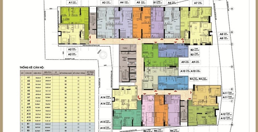 Mặt bằng tầng điển hình CT Plaza Minh Châu