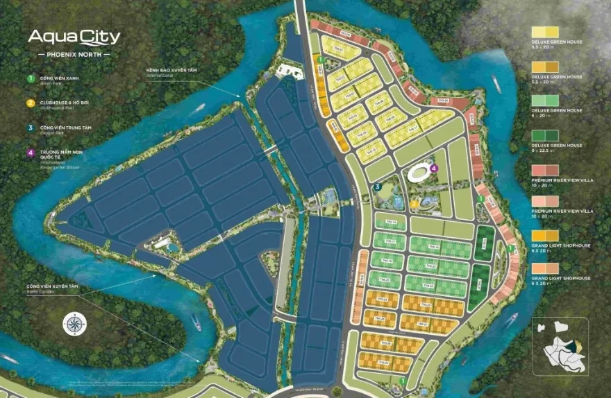 Phoenix North Aqua City mặt bằng tồng quan