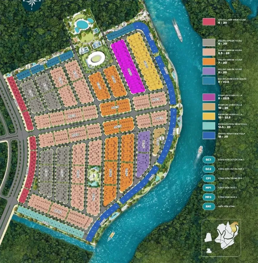 Phoenix South Aqua City mặt bằng tổng quan