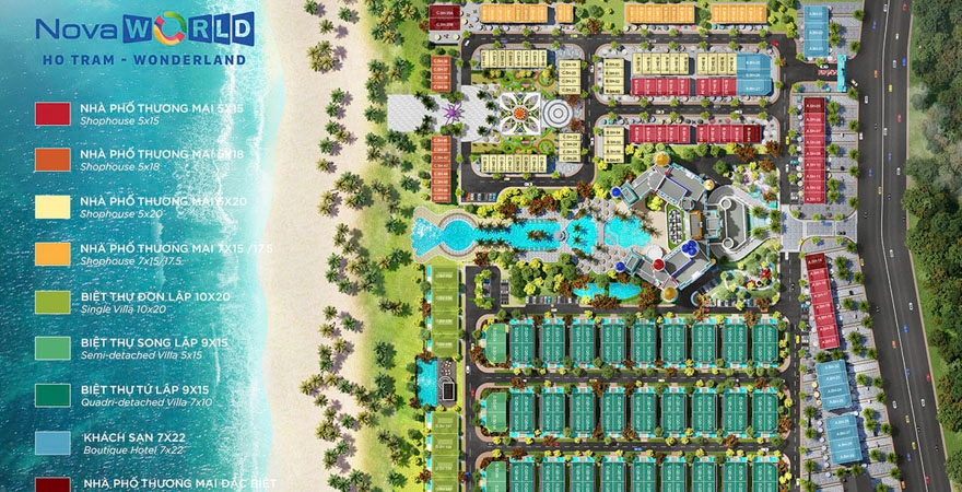 Mặt bằng tổng thể Wonderland Hồ Tràm