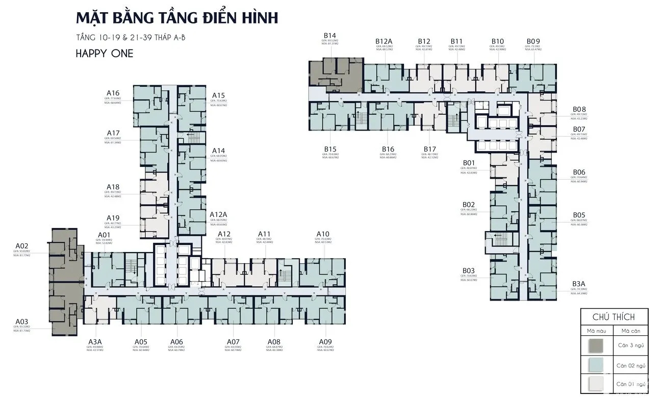 Happy One Central TẦNG 20 - 21 tháp A-B