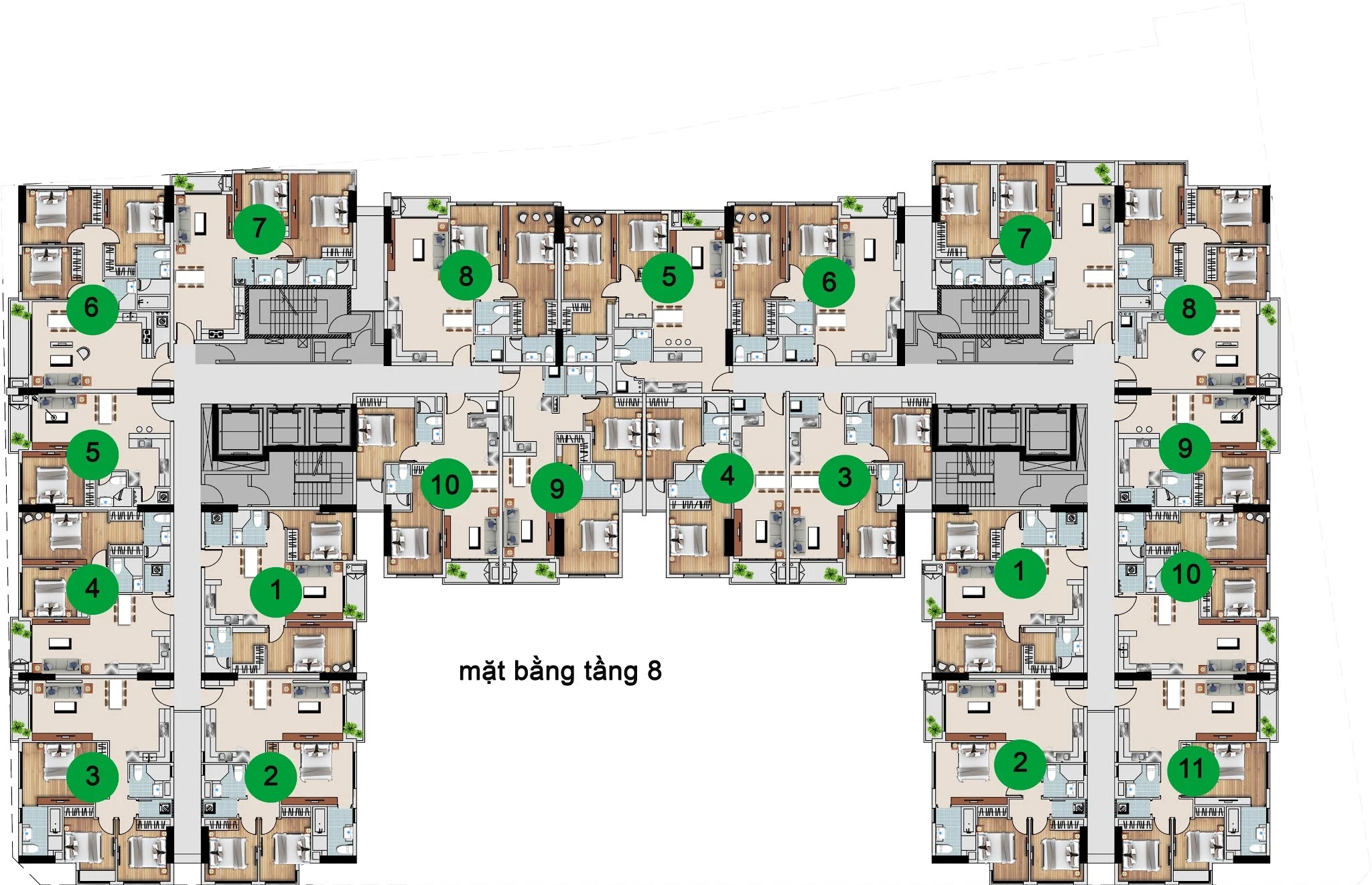 Mặt Bằng Căn hộ De Capella Quận 2 Tầng 8-21