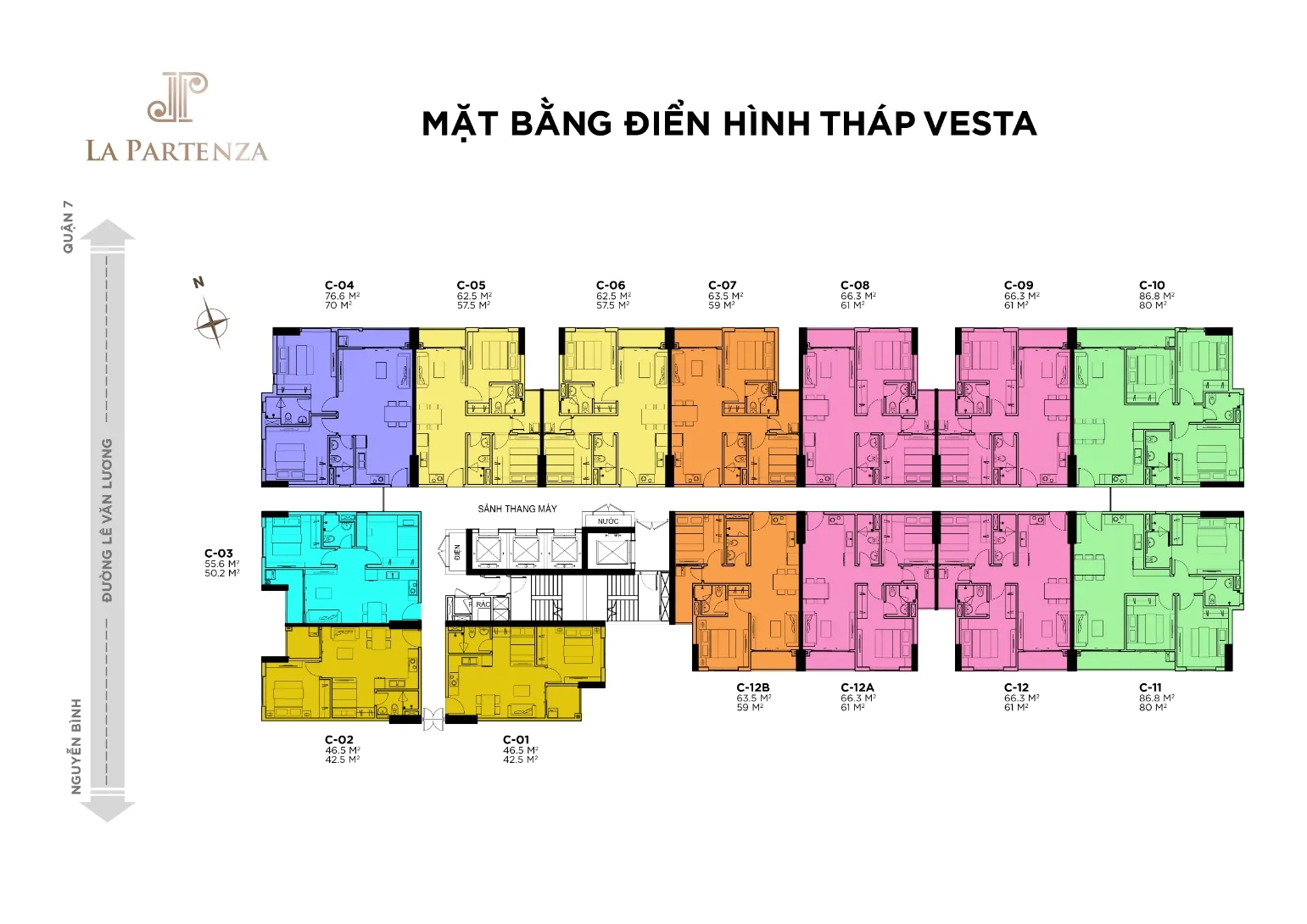 La Partenza Mặt bằng tháp Vesta