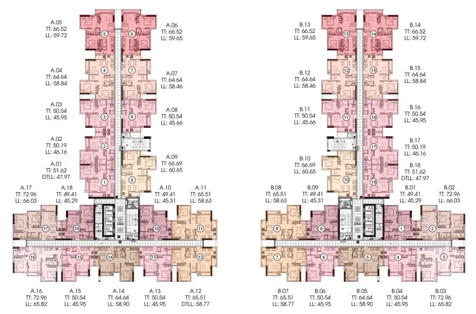 Conic Riverside mặt bằng tầng