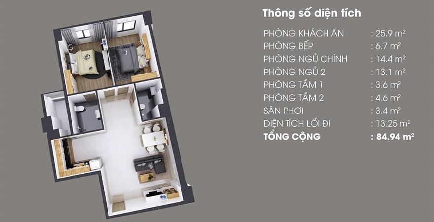 Thiết kế căn hộ Homyland 3