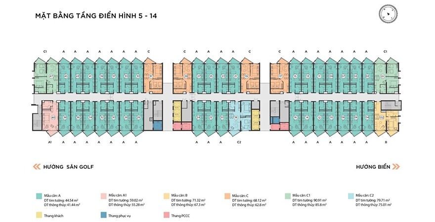 Mặt bằng tầng 5 - 14