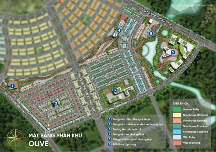 Meyhomes Capital Phú Quốc mặt bằng phân khu Olive