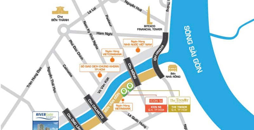 Vị trí dự án River Gate Quận 4