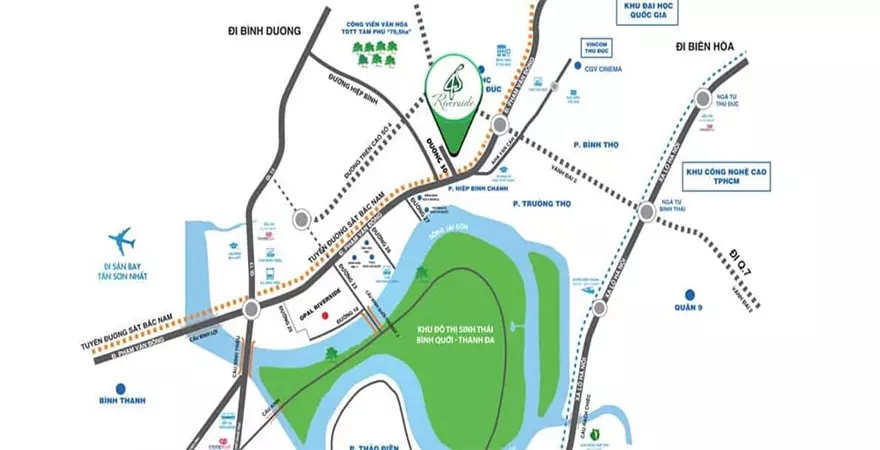 Vị trí 4S Riverside Linh Đông
