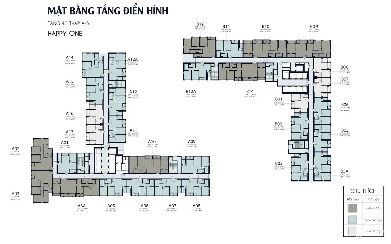 Happy One Central tầng 40 tháp A-B