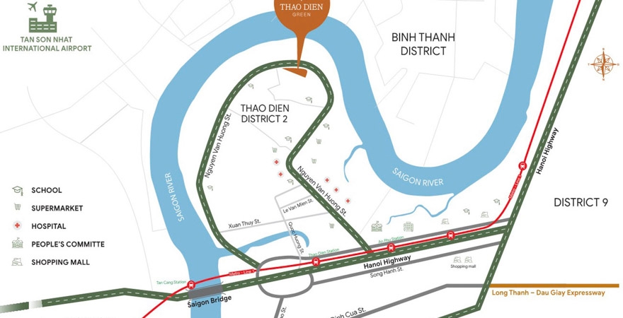 Địa chỉ dự án Căn hộ Thảo Điền Green Quận 2 De Capella