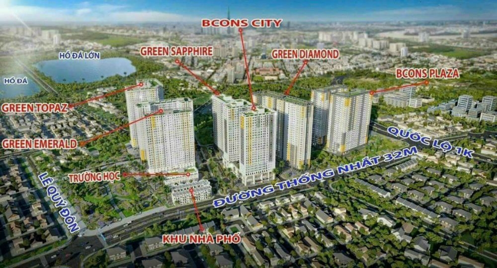 Mua Bán Căn hộ 2PN Bcons City 63m2 Giá 1,6 tỷ VND